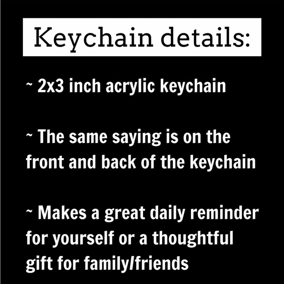 Allow yourself to be where you are keychain. Daily reminder/inspirational quote - Picture 3 of 3